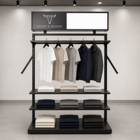 Présentoir à vêtements roulant en acier inoxydable robuste pour la vente en gros
