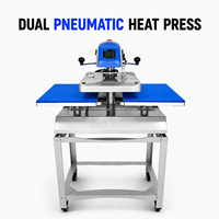 Presse de transfert automatique pneumatique à double station 16x20 pour l'impression de t-shirts, sublimation thermique pour vêtements et assiettes