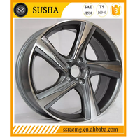Universel gris 20 21 pouces cinq rayons jantes concaves en aluminium roue en alliage forgé pour voiture de luxe