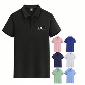 LCC823 High Quality Custom LOGO Polo Work Clothes Blank Plain Cotton Mens Business Employee Golf Polo Shirt With Embroidery Logo - Product Image 1