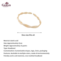 Genya Fashionable Solid Color Acetate Cross Woven Multifunction Hair Band untuk Wanita, Ikat Kepala Anti Selip untuk Penggunaan Sehari-hari dan Riasan.