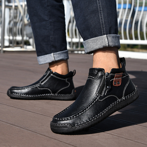 New Luxury Genuine Leather P-6000 <strong>Sneakers</strong> Flat <strong>Zip</strong> Fashion Cowhide Men Shoes Trending 47 48 Big Size Export European Factory - Product Image 6