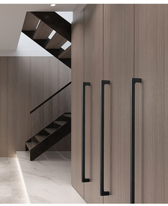 Minimalist <b>Wardrobe</b> <b>Shoe</b> Cabinet Drawer Aluminum Alloy Pull Handle Dark Matte Solid Furniture Hardware Adjustable Easy - Product Image 5