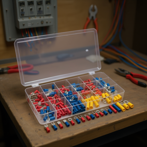 Assortment Of 175 Pre Insulated Cable Lugs In 18 Different Sizes For Electrical Wiring <b>Terminal</b> Connections - Product Image 3