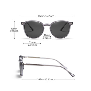 Gafas de sol magnéticas redondas Greyjack para mujer, montura Tr90, lentes TAC polarizadas Uv400, color negro - Product Image 5