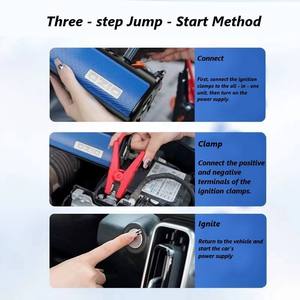 מטען נייד רב תכליתי חדש 12V 8000mAh להתנעת רכב עם משאבת אוויר למילוי צמיגים וסוללת גיבוי - Product Image 3