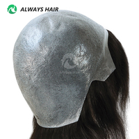 Perruque brésilienne Remy en cheveux humains blonds de 14 pouces, base fine en peau, ligne de cheveux naturelle, perruque complète pour femmes