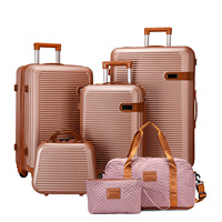 Ensemble de bagages rigides en PP sur mesure OEM, ensemble de 6 valises, valise de voyage à roulettes, valise trolley