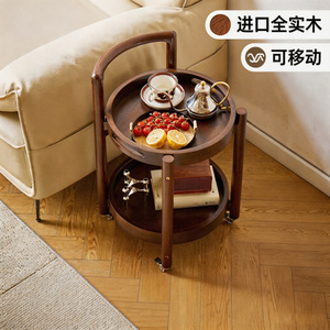 Wood Side <b>Table</b> Round <b>Coffee</b> <b>Table</b> With Tray For Living Room And Bedroom Use - Product Image 3