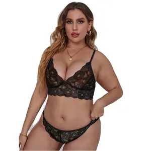 Big size lace underwear for big women sexy Panties and Bra plus size womens underwear sexy