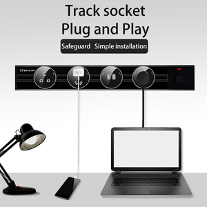 P1 Series Movable Wall System Mounted EU <strong>Adapters</strong> Trade Rail Surface or Concealed Electrical Power Track <strong>Socket</strong> with <strong>Switch</strong> - Product Image 2