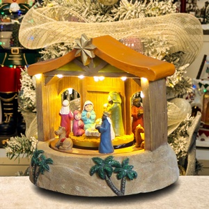 Estatua de Belén Animada de Poliresina Personalizada con Luces LED, Juego de Belén de Resina Religiosa para Decoraciones Navideñas - Product Image 2