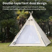 Tente indienne en tissu Oxford 210D camping tente pointue extérieure tente de camping familiale 3-5 personnes