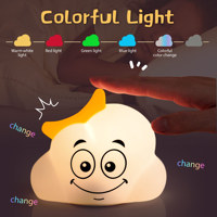 Veilleuse créative en forme de panda de dessin animé pour enfants, lampe nuage LED portable pour bébé, rechargeable par USB, tactile, mignonne, en silicone, à intensité variable pour chambre à coucher