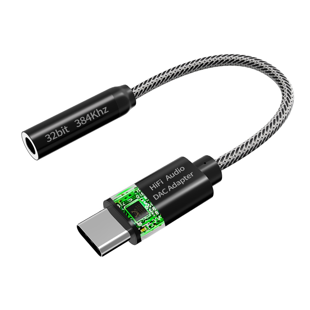 Hifi 오디오 Dac 헤드폰 어댑터 Usb 유형 C ~ 3.5Mm 헤드폰 잭 오디오 어댑터