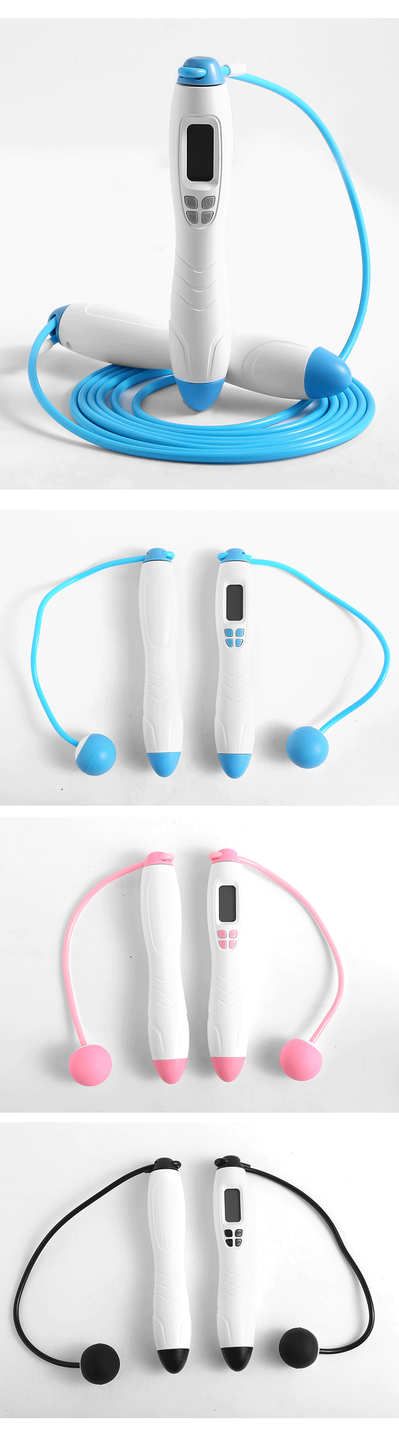 Rechargeable LCD Display Gym Intelligent Electronic Counting Jump Skip Rope For Fitness Weighted