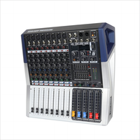 Consola Mezcladora de Audio Digital Profesional de 8 Canales con Cancelación de Ruido y Amplificador de Potencia para Producción de Programas de Audio en Escenario