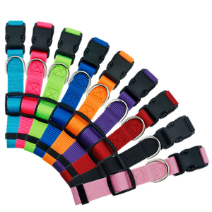 Wholesale Adjustable Dog <b>Collar</b> Classic Solid 9 Kinds of Colors Nylon <b>Pet</b> <b>Collars</b> - Product Image 1