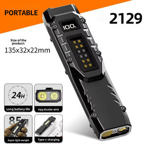 مصباح يدوي LED خارجي مقاوم للماء IP65 قابل لإعادة الشحن، ضوء قوي صغير محمول للعمل والمنزل وحالات انقطاع التيار الكهربائي والطوارئ - Product Image 6