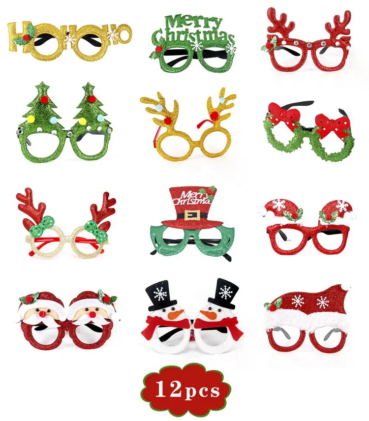 Dekorasi Natal set kacamata anak-anak dewasa hadiah Natal topi kepala gesper cincin tepuk grosir hadiah Natal