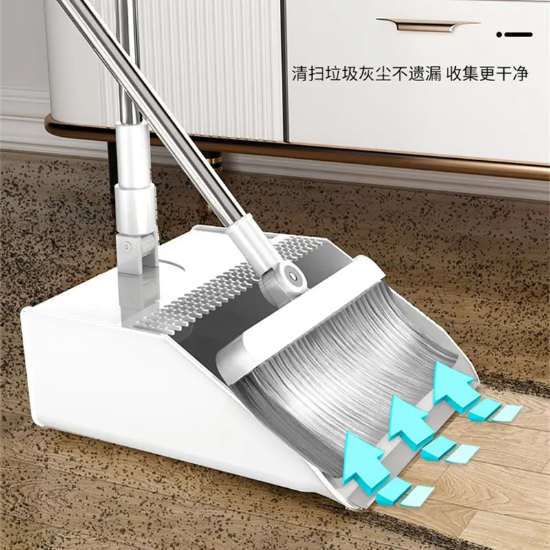 aige plastic magic broom handle fancy angle brushes sweeper broom dust holder and dustpan set