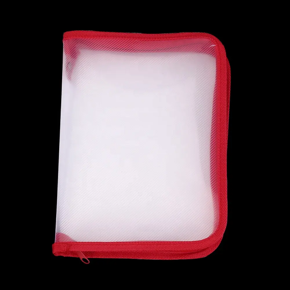 Cartelle per documenti in plastica trasparente in plastica PP formato A4 con chiusura a cerniera