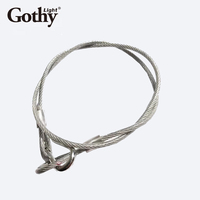 Câbles de sécurité en fil d'aluminium argenté 3x70CM, poids 0.23kg, pour éclairage de scène DJ intérieur/extérieur