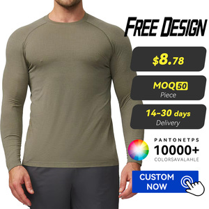 Tùy Chỉnh Liền Mạch Của Người Đàn Ông Nhanh Chóng Làm Khô Thoáng Khí Tập Thể Dục Áo Sơ Mi Nén Dài Tay Áo Chạy Độ ẩm-Wicking Tập Thể Dục T-Shirt - Product Image 1