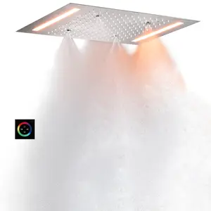 500*360mm shower Rain Shower System LED Waterfall Rainfall Shower Head Bath Body Sprayer Jet All Functions