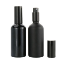 5ml 30ml 1oz 2oz 50ml 60ml Flacon pulvérisateur de brume fine en verre noir mat avec capuchon de pompe de pulvérisation pour laque pour cheveux