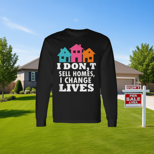 Camiseta de manga larga con estampado de agente inmobiliario, camiseta publicitaria para agente inmobiliario que cambia la vida de las personas - Product Image 3