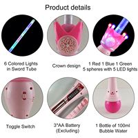 Baguette Lumineuse LED Néon 27,5 pouces Couronne Magique à Bulles Portable Thème ROMANCE Accessoires Photo Cosplay Aventures de Jeu de Rôle Chevalier Princesse