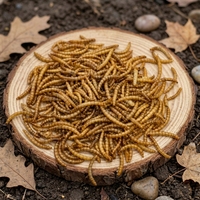 Larves de vers de farine séchées riches en protéines - 1,0 kg, friandises multi-usages pour oiseaux et tortues