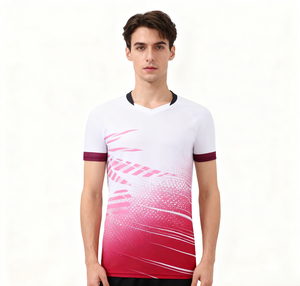 T-shirts de sport unisexes en polyester respirant à séchage rapide, logo personnalisé, impression par sublimation, événements, tennis, badminton - Product Image 4