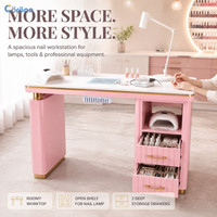 Station de travail pour ongles moderne, mobilier professionnel pour salon de manucure, table de manucure avec armoire de rangement pour salon de beauté
