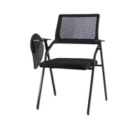 Chaises de formation modernes en tissu avec tablettes d'écriture, ergonomiques, réglables en hauteur, dossier en maille, pieds métalliques manuels, chaises de bureau