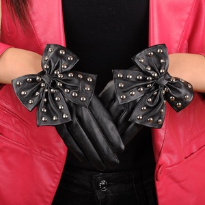 <span class=keywords><strong>Gants</strong></span> en faux cuir à nœud papillon clouté pour femmes-<span class=keywords><strong>Gants</strong></span> en PU à la mode pour la conduite, la scène, la discothèque, la pole dance et les performances DS - Product Image 3