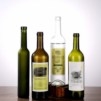 Botol kaca anggur mewah Logo kustom botol kaca anggur merah gabus segel 750ML