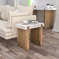 Tables basses modernes en bois blanc, table d'appoint à plateau sur chenilles |   Table d'appoint minimaliste pour salon et chambre à coucher, collection prix de gros