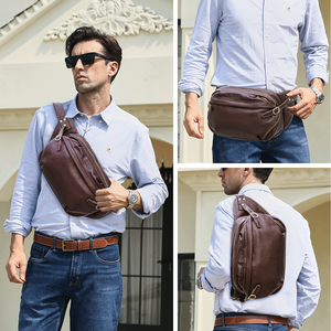 Sac banane personnalisé pour homme <span class=keywords><strong>XL</strong></span> en cuir pleine fleur naturel véritable, sac ceinture pour homme, grand sac banane, sac bandoulière en cuir - Product Image 5