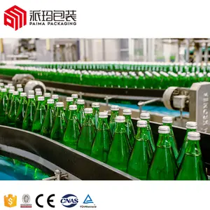 Automatische Drank Sap Soda Bier Fonkelende Water Maken Vloeibare Vulling Machines Productielijn Glas Fles Capping Machines