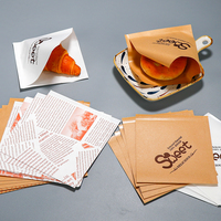 Sac en papier sulfurisé à double ouverture Emballage alimentaire à emporter triangulaire étanche à l'huile pour sandwich et pain Glassine Wax Coated