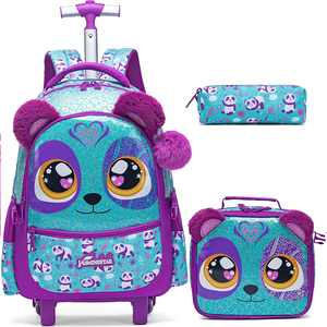 Mochila de Rodinhas Infantil Jasminestar 17" 3 em 1 com Estampa de Coruja, Lancheira e Estojo de Papelaria - Product Image 6
