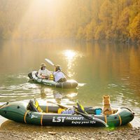 Packraft gonflable pliable LST KLZL316 pour 2 personnes, en TPU léger, pour la pêche et la navigation en plein air