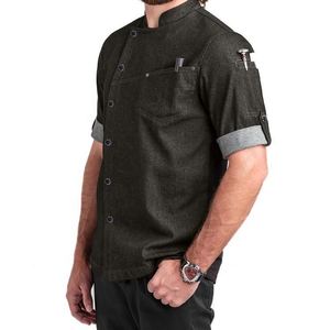 Design Wholesale Button Watertight Cook Jacket Hotel Restaurant Bar Kitchen Uniforms Short Sleeves Zipper Shirt Customize - Product Image 2