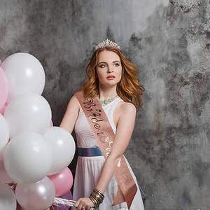 Kit de décoration pour future mariée : Écharpe et couronne de mariée, décorations de fête prénuptiale et enterrement de vie de jeune fille en or rose - Product Image 4