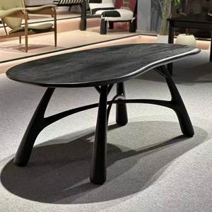 โต๊ะอาหารไม้เนื้อแข็งสไตล์มิดเซ็นจูรีใหม่ โต๊ะทำงานดีไซน์หรูหราสไตล์ฝรั่งเศส แผ่นไม้ขนาดใหญ่ สำหรับบ้าน สำนักงาน วิลล่า - Product Image 1