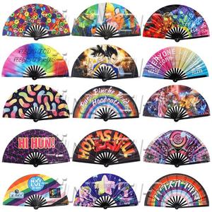 Top Selling <b>Large</b> Rave Bamboo Folding Hand <b>Fans</b> - Product Image 6