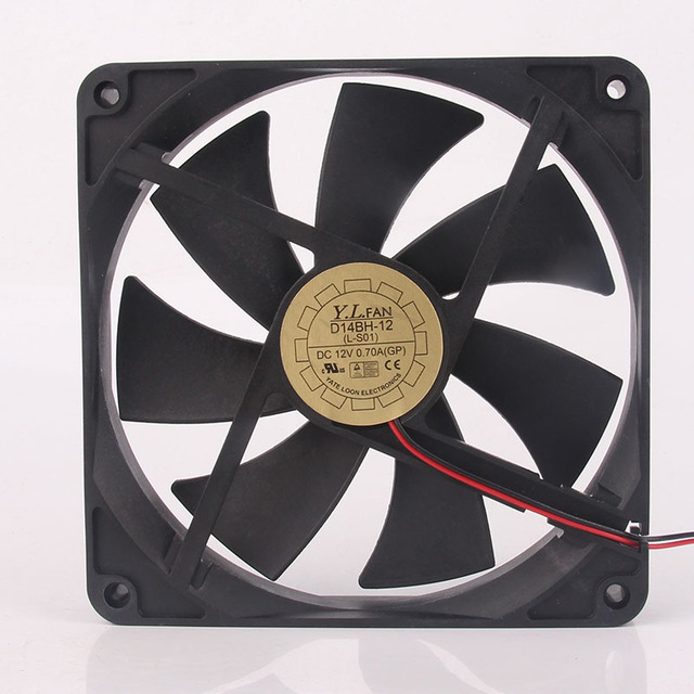 New Y.L.FAN 24V 48V DC12V 0.70A EC AC 14025 140X140X25MM 14CM PWM Dual Ball Bearing Power Supply Two-wire D14BH-12 Cooling Fan