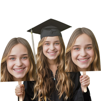 Grandes découpes de tête de remise de diplôme de mariage surdimensionnées personnalisées Matériau plastique du panneau mousse coreflute papier cartonné écologique